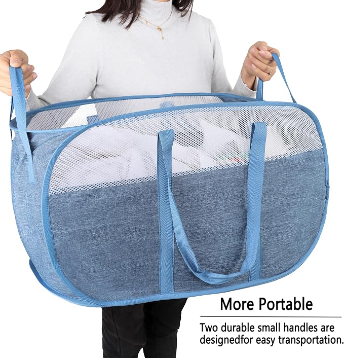 Pop Up Laundry Hamper，with Durable Handles collapsible laundry basket，Easy to - Image 2