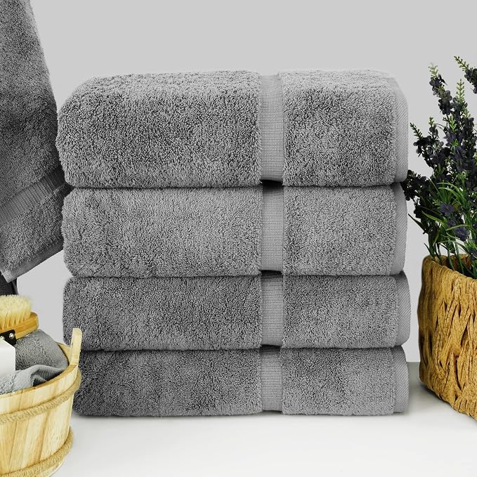 Chakir Turkish Linens 100% Cotton 4-Pack Bath Towels 27x54, Oeko-Tex Certified - Image 2