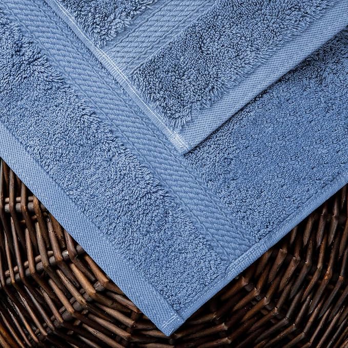 SUPERIOR Egyptian Cotton Ultra Plush & Absorbent, 10 Piece Set, Denim Blue | - Image 3