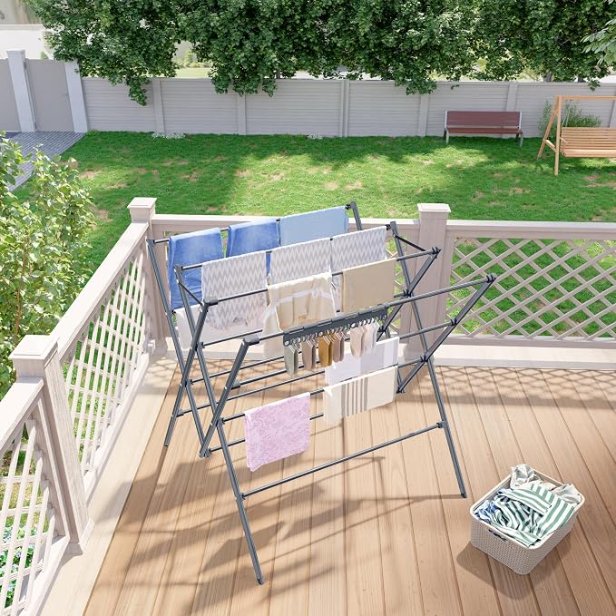 Drying Rack Clothing, 12 Drying Poles - Image 7