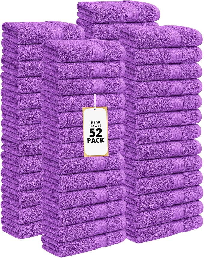 Ample Decor 100% Cotton Hand Towels 18x28 Inches, 600 GSM, Soft & Absorbent by AmpleDecor