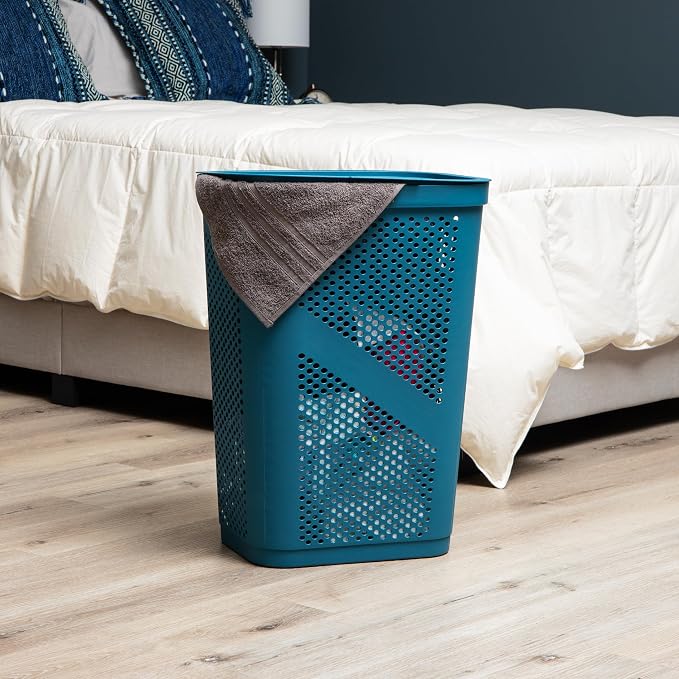 Mind Reader 60L Slim Laundry Hamper, Clothes Basket, Ventilated - Image 2