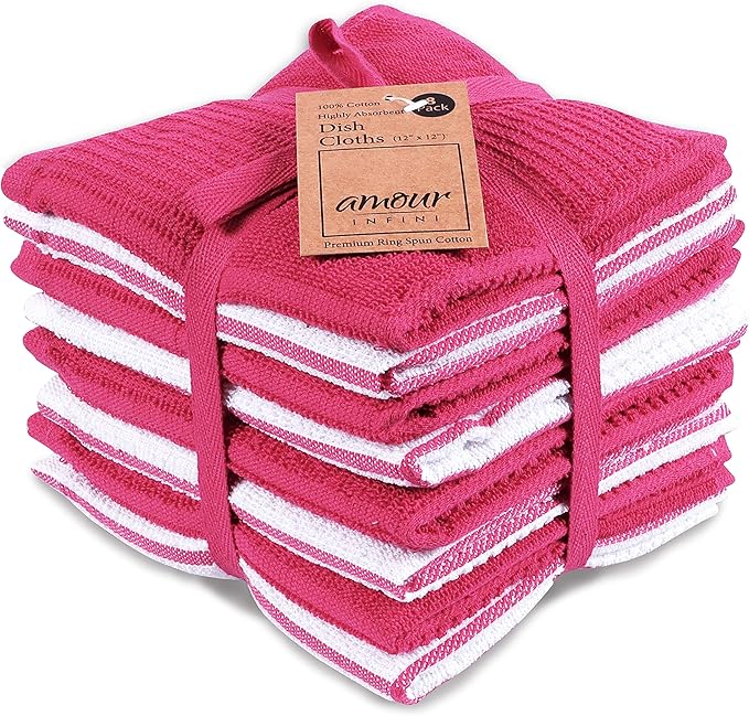 AMOUR INFINI Dish Cloths for Washing Dishes Set of 8 by AmourInfini