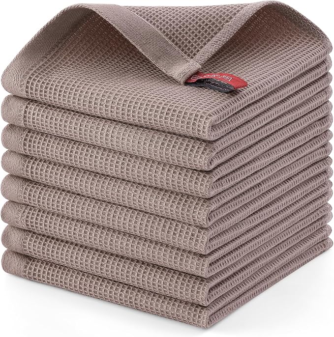 Homaxy 100% Cotton Waffle Weave Dish Cloths, 8 Pack by Homaxy