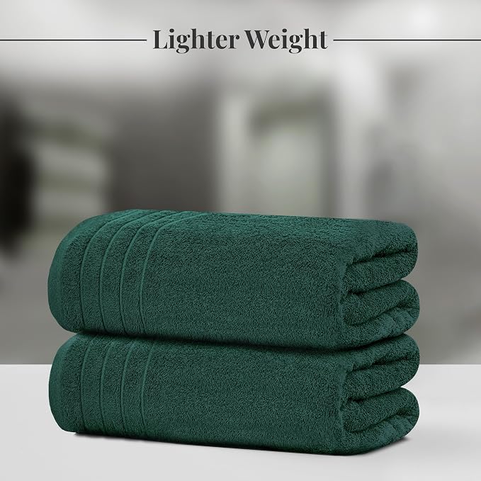 8 Piece Towel Set, 2 XL Bath, 2 Hand, 4 Washcloth, Hunter Green | 100% Cotton - Image 4