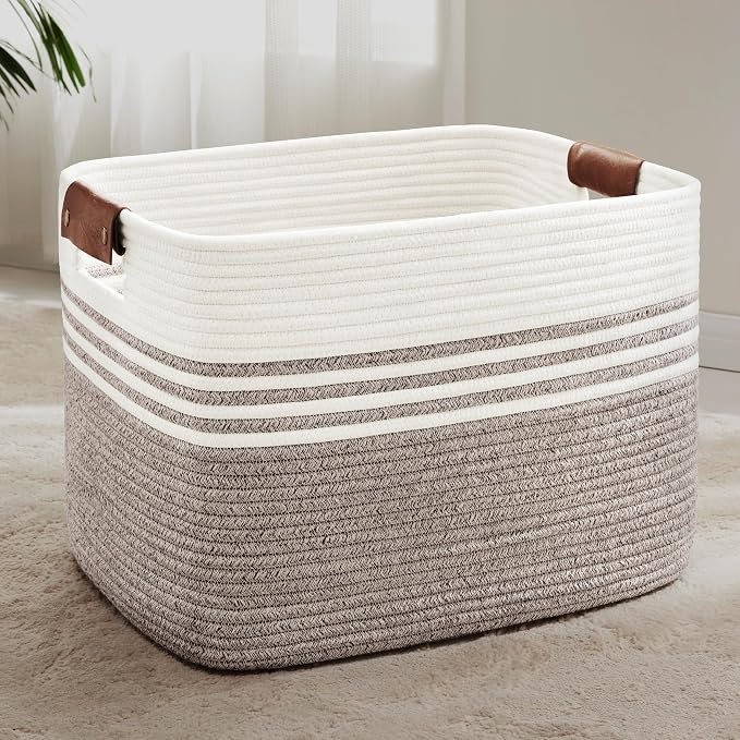 100L Woven Laundry Basket Hamper by SunNewt