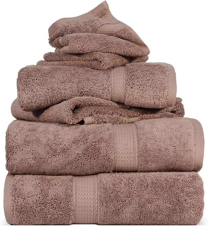 Superior Egyptian Cotton Ultra Plush & Absorbent, 6 Piece Set, Muted Mauve | - Image 2