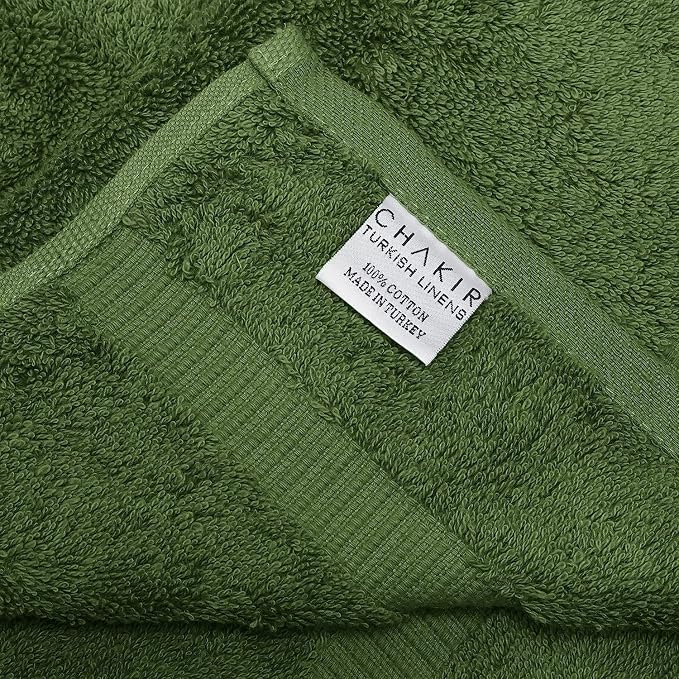 Chakir Turkish Linens 100% Cotton 2-Pack Bath Towels 30x60, Moss | Premium - Image 4