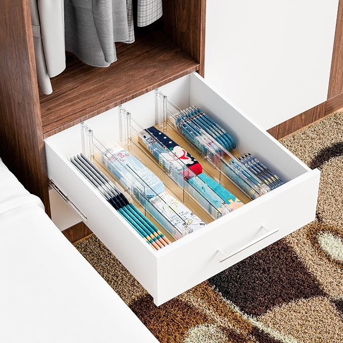 12 Pack Clear Acrylic Drawer Divider 6 Inch High, Expandable from 14-20'' - Image 8