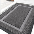 OLANLY Front Door Mat Indoor Outdoor Entrance, Waterproof All-Season, All-Weather Doormat, Sturdy Natural Rubber, Fade Resistant, Low Profile, Easy Clean Patio Porch Entryway Mat, 33x21, Dark Grey