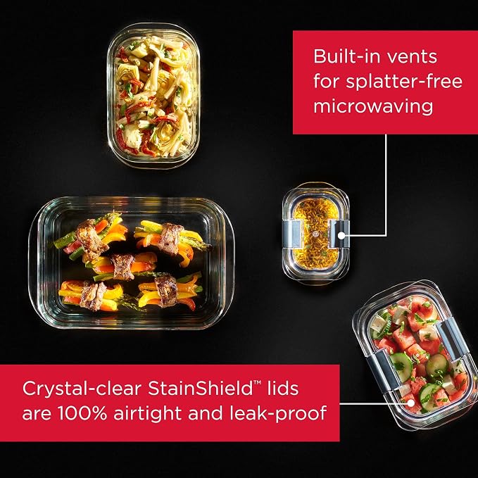 Rubbermaid Brilliance Glass Food Storage Containers, 3.2 Cup, Leak-Proof - Image 2