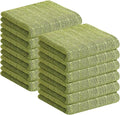 Homaxy 100% Cotton Terry Kitchen Towels, 12 Pack, Olive Green by Homaxy