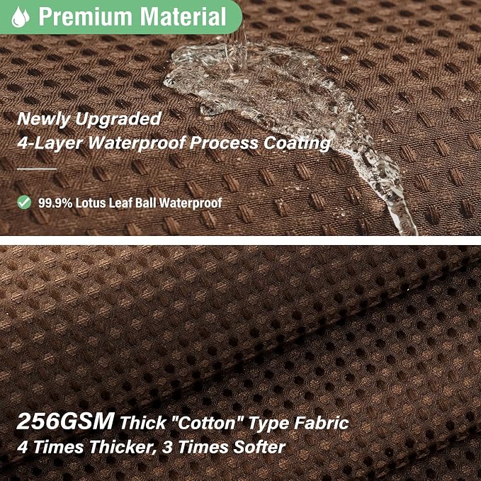 Dynamene Stall Waffle Shower Curtain 256 GSM Heavy Fabric 54x72 Brown - Image 5