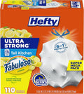 Hefty Ultra Strong 13 Gal Kitchen Trash Bags, Fabuloso Lemon, 110ct | Bulk Pack by Hefty