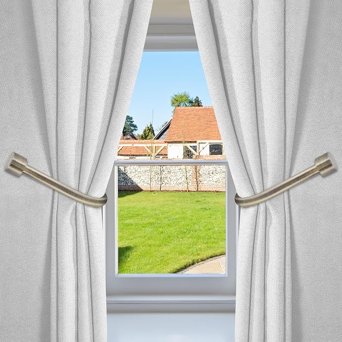 HIKMLK Curtain Holdbacks 2pcs, 100% Cast Iron Solid Heavy Duty Metal Curtain - Image 2