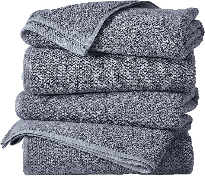 Great Bay Home 100% Cotton 4 Pack 54x27 Bath Towel Set by GreatBayHome