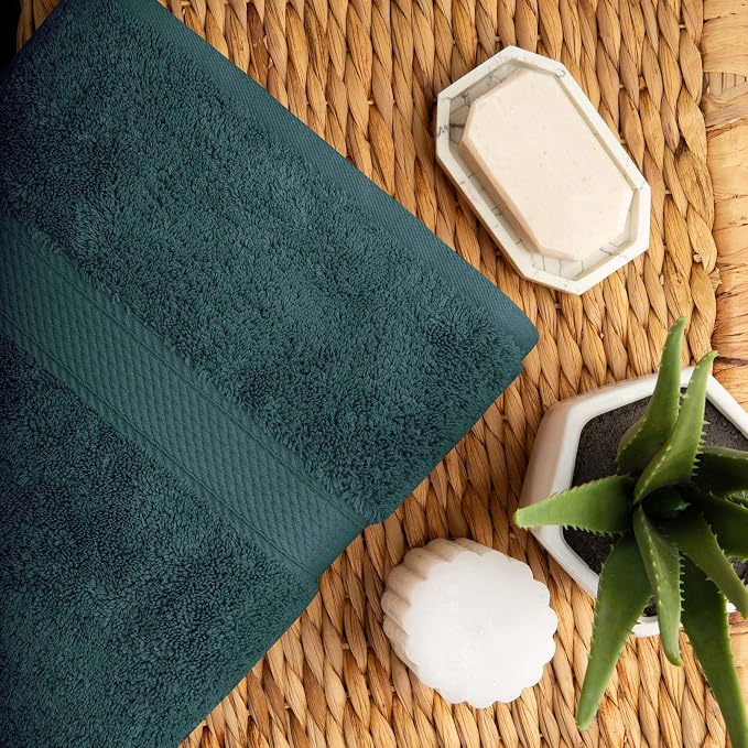 SUPERIOR Egyptian Cotton Ultra Plush & Absorbent, 10 Piece Set, Teal | Quick Dry - Image 6