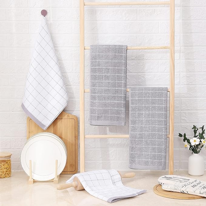 Homaxy 100% Cotton Terry Kitchen Towels, 6 Pack - Image 6