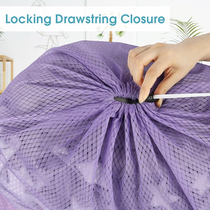 2 Pack Mesh Laundry Bags 23x34 Inch Drawstring Locking - Image 4