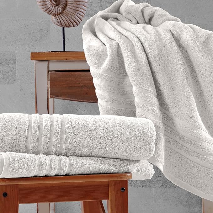 Hawmam Linen Jumbo Large Bath Sheets Towels 2 Pack Soft and Absorbent - Image 2