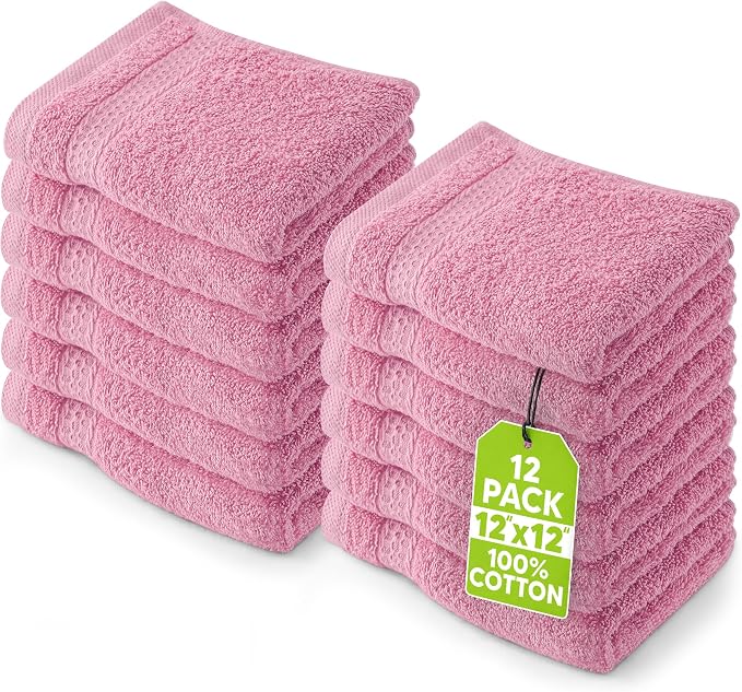 Utopia Towels 12 Pack Premium Wash Cloths, 12x12 in, 100% Cotton, Gym & Face by Unknown