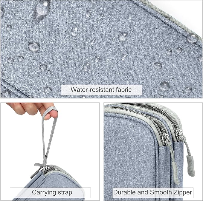 FYY Electronic Organizer, Travel Tech Pouch Bag, Cable Organizer Light Grey | - Image 4