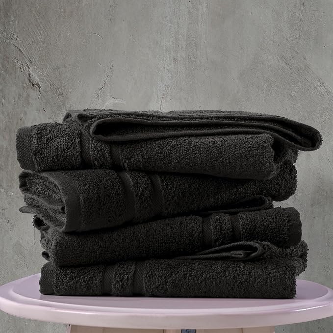 Hawmam Linen Black Hand Towels 4 Pack Turkish Cotton Premium Quality Soft and - Image 5