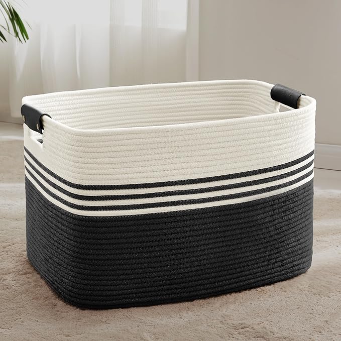 86L Large Woven Laundry Basket Hamper by SunNewt