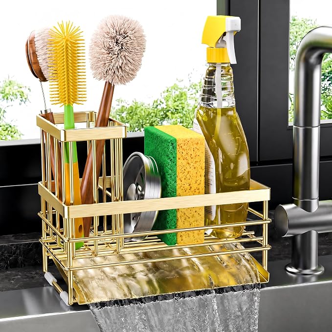 Cisily Gold Sink Caddy Sponge Holder by CISILYHOMELIFE