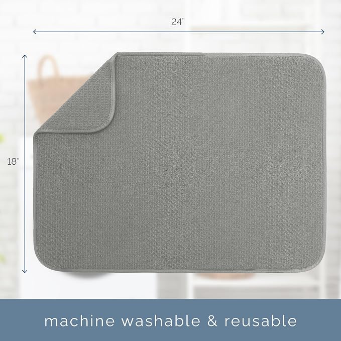 S&T INC. Dish Drying Mat, Extra Large Kitchen Counter Mat - Image 6