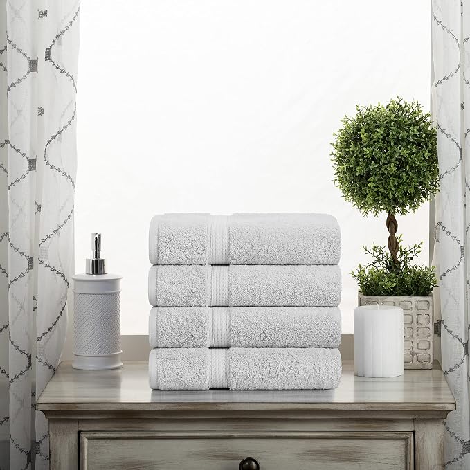 SUPERIOR Egyptian Cotton Plush & Absorbent, Hand Towel Set of 4, Soft Luxury - Image 2