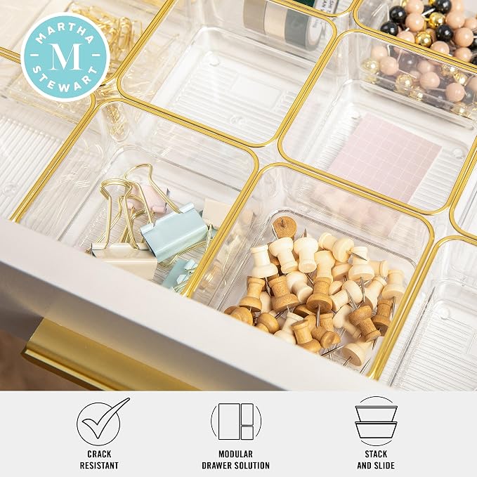 Martha Stewart Kerry Stackable Desk Drawer Organizers - Image 3