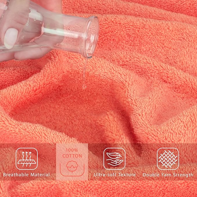Cotton Paradise 100% Cotton Turkish Towel Set, Soft Absorbent Quick Dry - Image 4