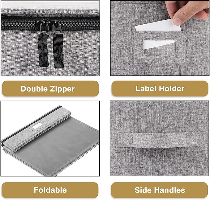 Platter Storage Case - Hard Shell and Stackable with Padded Interior - Fits 4 Serving Platters - 3 Large Felt Dividers Included - 17"W x 13"D x 4"H - China Storage Containers for Plates