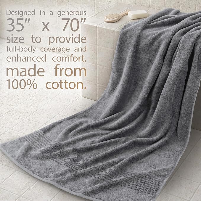 Cotton Paradise 100% Cotton Turkish Towel Set, Soft Absorbent Quick Dry - Image 2