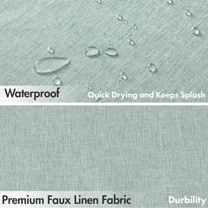 MIULEE 72"x84" Extra Long Scalloped Linen Shower Curtain Seafoam Green - Image 4
