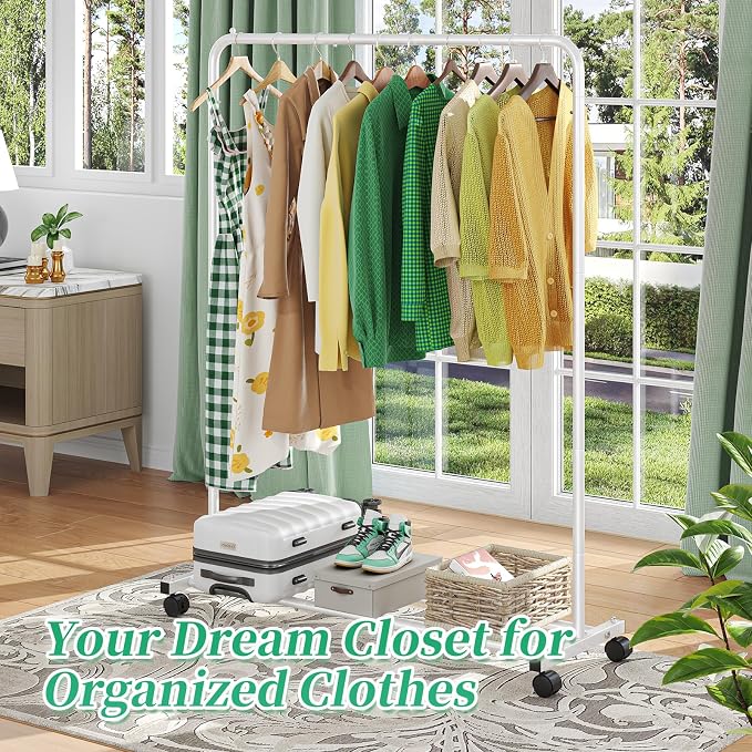 Simple Trending Clothes Clothing Garment Rack, Clothes Organizer, 360° Lockable - Image 2