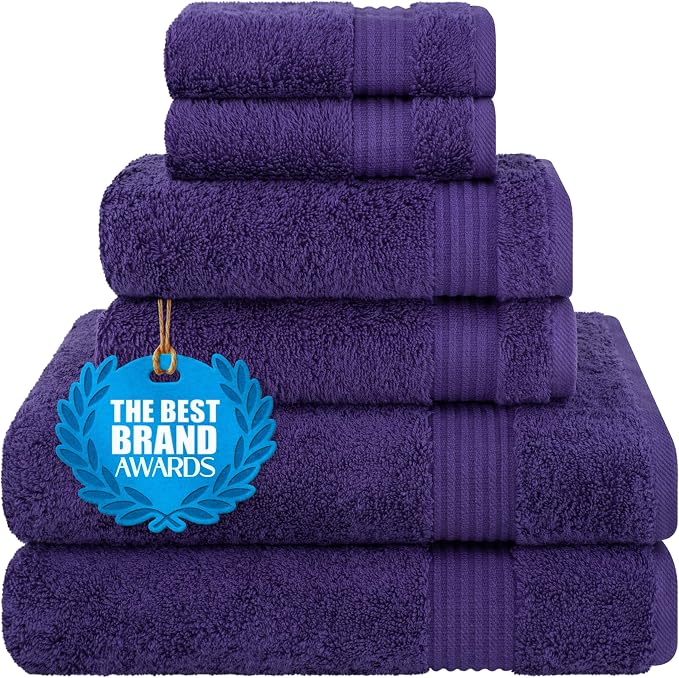 Cotton Paradise 6 Piece Towel Set, 100% Cotton Soft Absorbent Turkish Towels by UNITEDHOMETEXTILE