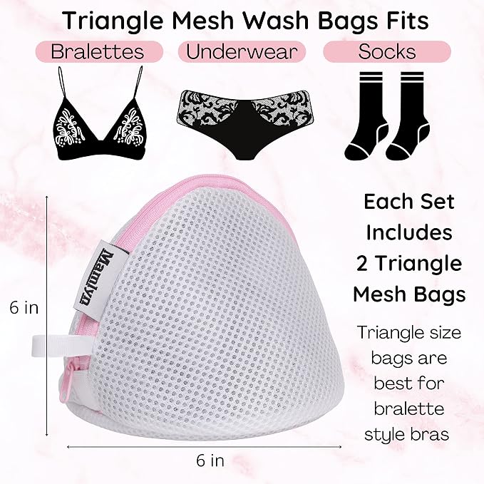 Mamlyn Mesh Bra Bags for Washing Machine, Lingerie wash Bags for Laundry - Image 3