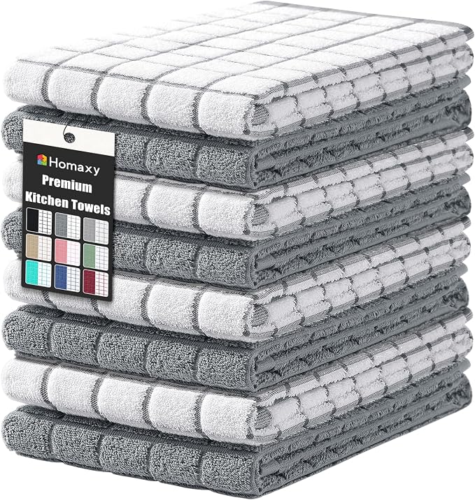Homaxy Large Premium Cotton Kitchen Towels 16"x 28", 8 Pack by Homaxy