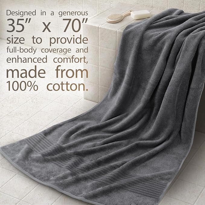 Cotton Paradise 100% Cotton Turkish Towel Set, Soft Absorbent Quick Dry - Image 2