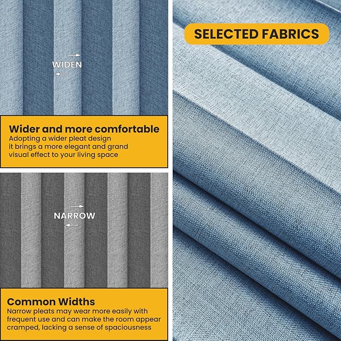 100% Blackout Privacy Room Divider Curtains Thermal Blackout Curtain for Patio Door, Include Ceiling Curtain Track, Bedroom Partition and Shared Office Space(Blue, W180 x L108, 1 Pack)