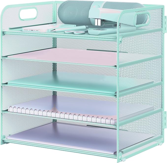 Letter Tray Paper Organizer 5-Tier Desk Organizer File Organizer Paper Holder by Sinboun