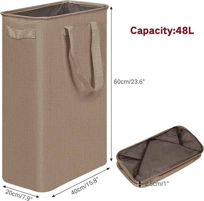 efluky Slim Laundry Basket, Narrow Laundry Hamper - Image 2