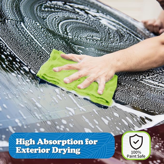 FIXSMITH Microfiber Cleaning Cloth, Shop Towels Bulk, 24 Pack Green Microfiber - Image 5