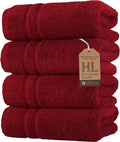 Hawmam Linen Red Hand Towels 4 Pack Turkish Cotton Premium Quality Soft and by HawmamLinen