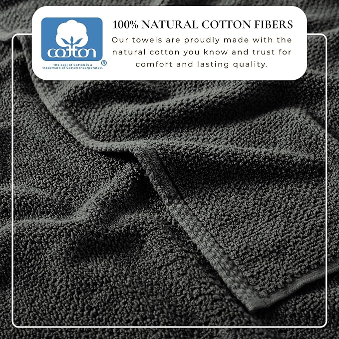 Great Bay Home 100% Cotton 4 Pack 54x27 Bath Towel Set - Image 3