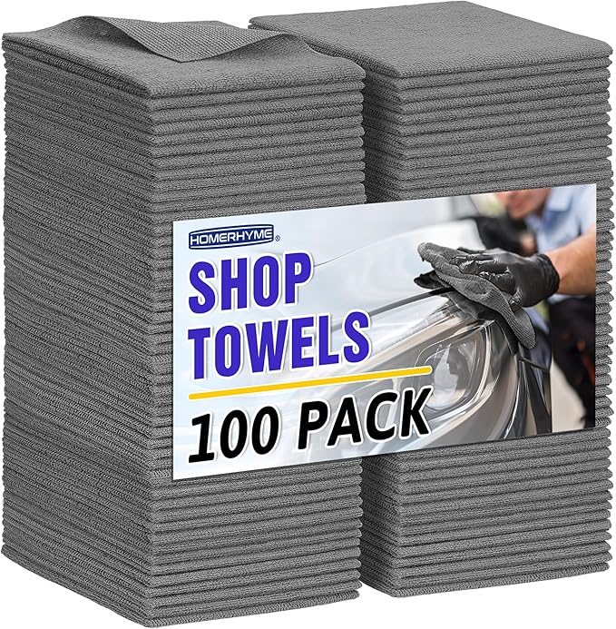 Microfiber Cleaning Cloth, 100 Pack Cleaning Rags Microfiber Towel Bulk by HOMERHYME