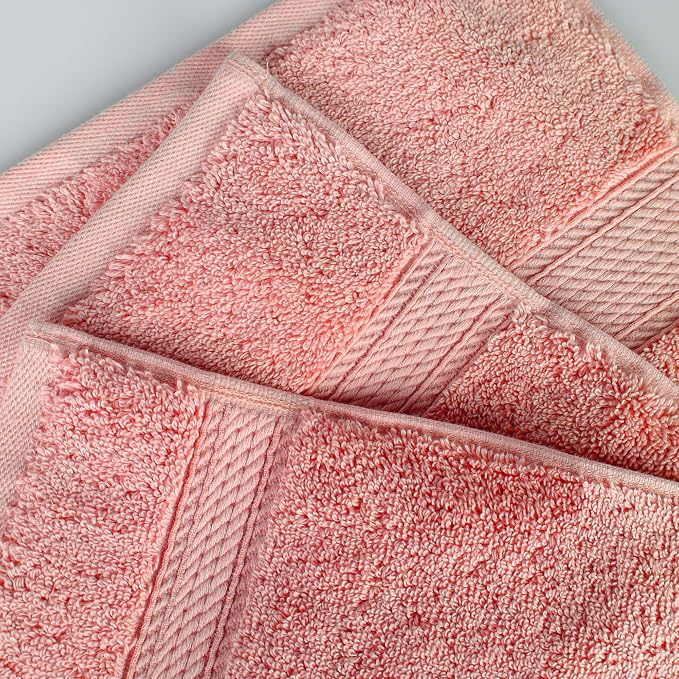 Superior Egyptian Cotton 800 GSM Plush & Absorbent, 9 Piece Set, Tea Rose | - Image 6