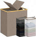 efluky Laundry Hamper with Lid, Double Laundry Basket with 2 Removable Bags by efluky